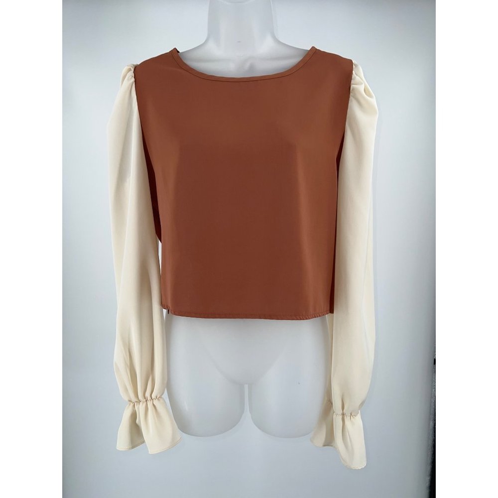 New Shein Prive Lantern Sleeve Blouse Size Large
